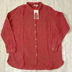 Jessica Simpson gauze, button-down top